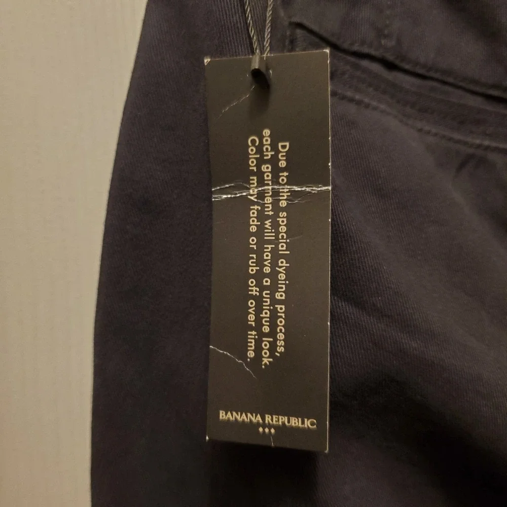 Banana Republic Surplus Twill Pant Mn 32x34 actual ins 30 BLK Athletic Taper NWT